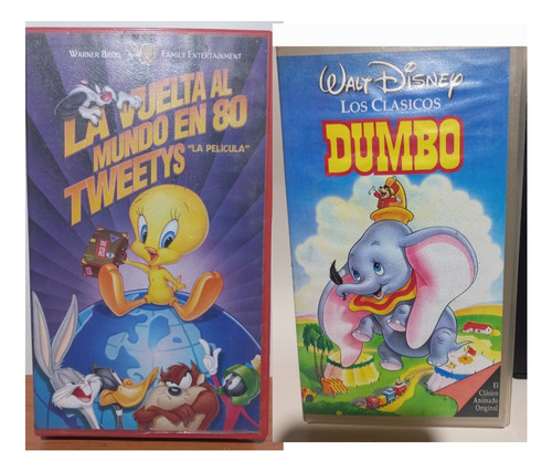 Vhs.la Vuela Al Mundo En 80 Tweetys..y Dumbo Lote De 2 (Usado)