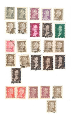 Lt1859. Lote 27 Estampillas Eva Peron, 1952-1953