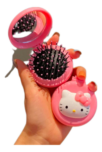 Espejo De Cartera Con Cepillo Sanrio Hello Kitty