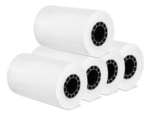 5 Rollos De Papel Termico 57x40 Para Impresoras De 58mm Color Blanco