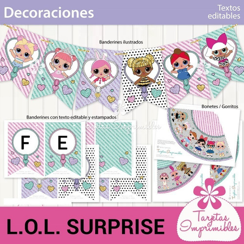 Kit Imprimible Decoraciones Lol Surprise Invitaciones Cajita