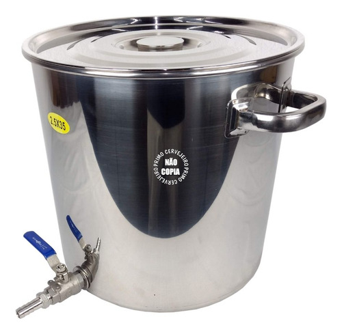 Panela Caldeirão Aço Inox 32 Litros Com Válvula Para Cerveja Artesanal 20135v O