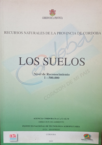 Recursos Naturales De La Provincia De Córdoba Suelos (Usado)