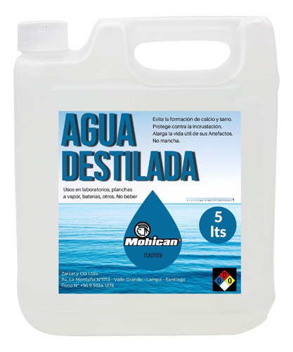 Agua Destilada Bidon 5 Litros