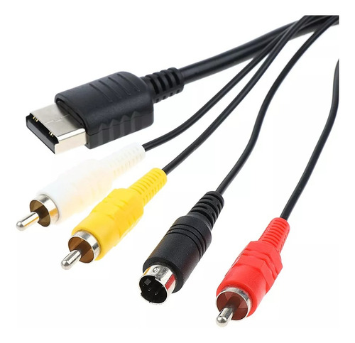 Experiencia Retro Cable A/v Ps2/ps3 Máxima Calidad Servitae Color Negro
