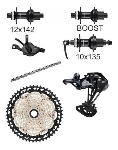 Kit Grupo Deore Xt-m8100 12v Cassete 10-51 C/ Cubo Mt510 Nf