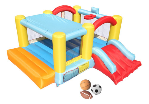 Castillo Inflable Track 7 Con Un Aro De Baloncesto