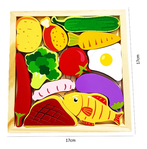 Set 3 Rompecabezas De Madera Comida Frutas Y Numeros 37 Pzs