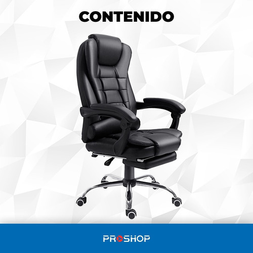 Silla Sillon Oficina Ejecutivo Escritorio Gerencial Pc Cuota Color Negro Material del tapizado Cuero sintético