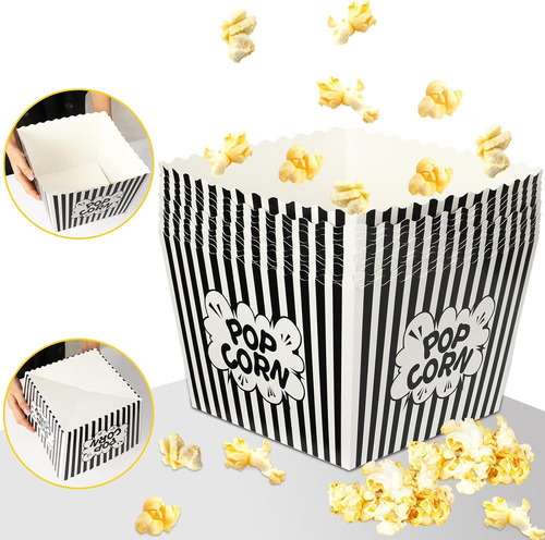 Tazón Para Palomitas De Maíz, Paquete De 12 Cubos De Papel P