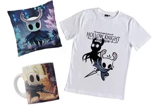 Remera Hollow Knight Combo Con Taza Y Almohada