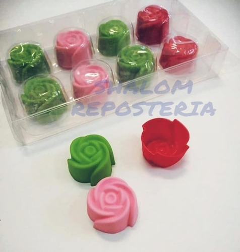 * Kit 16 Mini Moldes Silicon Rosas 3d Fondant Choco Jabon