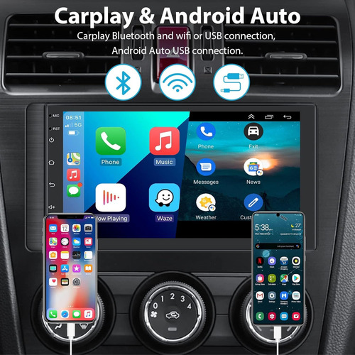 Radio 7'' Con Android Auto Carplay 1 Din 2gb+32gb-android 13
