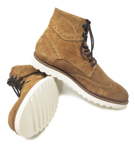 Zapato Tipo Botín Fino Caballero Chelsea Piel Gamuza Nobuck