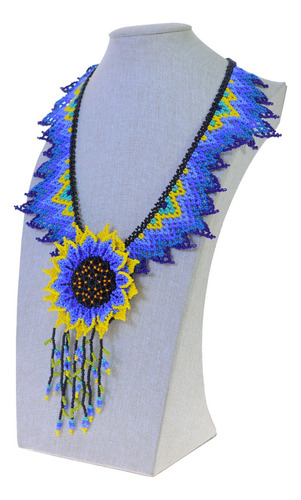 Collar Largo Girasol Mostacillas Mujer Color 2