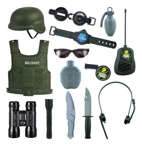 Kits De Herramientas Del Ejército De Juguete Lazhu 14 Piezas