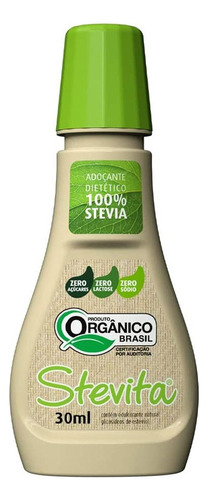 Adoçante Vegano Orgânico De Stevia Líquido Stevita  30ml 
