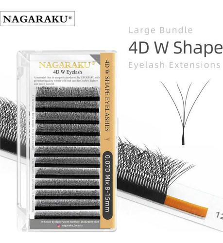Fibras Tecnologicas Nagaraku 4d W Shape Eyelashes 0.07d Mix