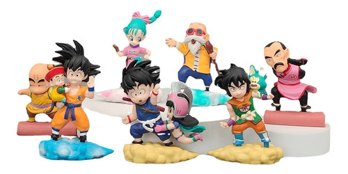 Figuras Dragon Ball Z X7 Goku Krilin Bulma Roshi Base Nube