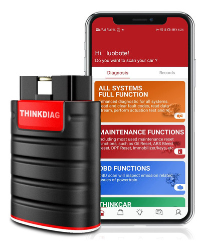 Escaner Automotriz Thinkdiag Obd2 Multimarca 12 Voltios