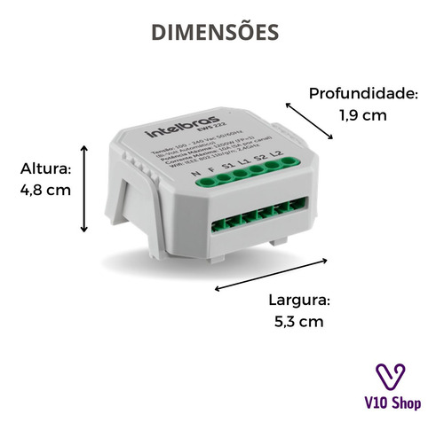 Kit 3 Minicontrolador Smart Wifi Com Entrada Pra 1 Interrup