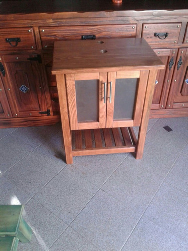 Mueble En Madera Maciza Rústica Para Bacha De Baño