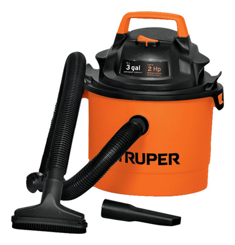 Aspiradora Truper Aspi-03 11l 2 Hp Sólidos Y Líquidos 120v Color Naranja/Negro