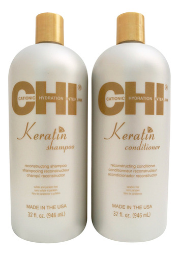 Chi Keratin Duo Champú Y Acondicionador Set 32 Oz