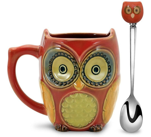 Sqowl Taza De Café 3d Divertida Y Bonita Taza De Cerámica Co