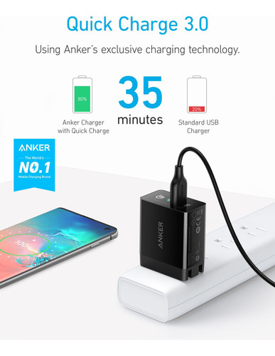 Quick Charge 30 Cargador De Pared Anker 18w Usb Compatible C