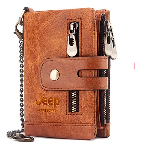 Billetera Monedero Para Hombre Cuero Genuino Jeep Rfid