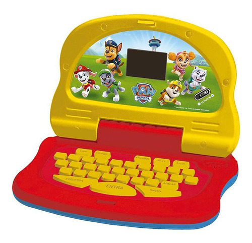 Laptop Tech Paw Patrol Candide Bilingue Vermelho E Amarelo