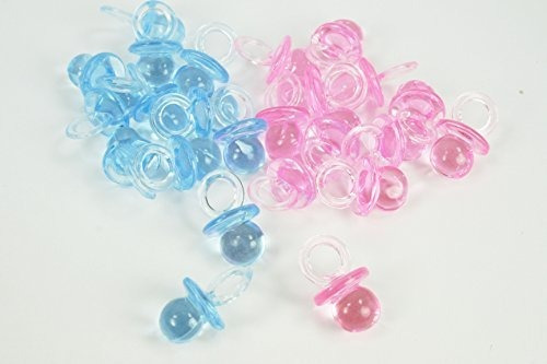 Mini Chupetes Acrílicos Para Baby Shower (rosa Y Azul)