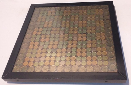 Cuadro Artesanal De  Monedas 41x41 Cm