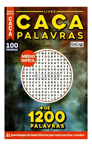 Livro Caça-Palavras 55: Nível Médio/ Difícil - Temas diversos para você  exercitar o cérebro