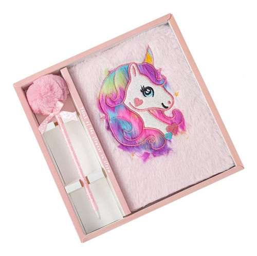 Libreta Agenda Unicornio + Lapicero De Peluche