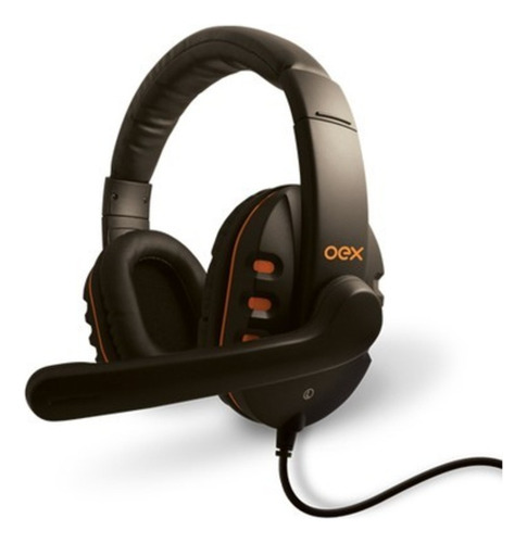 Headset Oex Action Preto Com Laranja Hs-200