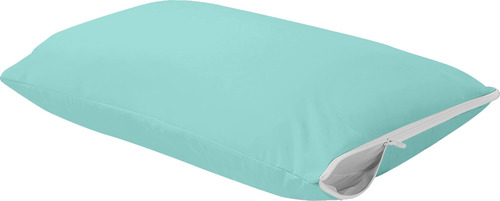 Set De 4 Protectores De Almohada Impermeable Con Cremallera Azul Spa Liso