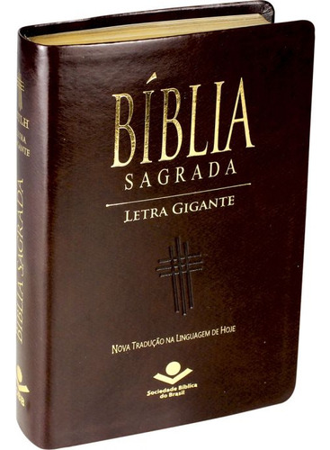 Bíblia Sagrada Letra Gigante Com Índice Marrom Ntlh - Sbb, De Diversos Autores. Editorial Sociedade Bíblica Do Brasil Em Português