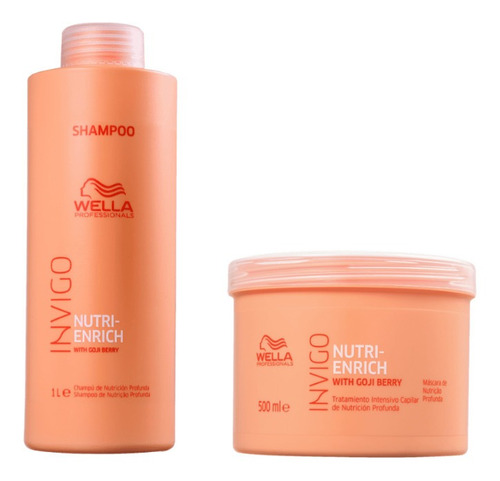 Kit Hidratação Shampoo 1l Máscara 500g Wella Nutri Enrich