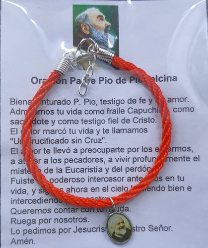 Pack 50 Pulsera Padre Pío, Cordón Trenzado, Hecha A Mano.