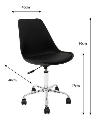 Silla Eames De Oficina Acolchonada Altura Ajustable