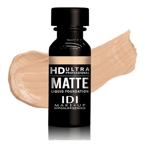 Base de maquillaje líquida IDI Make Up HD Ultra Matte Matte tono 06 tawny beige - 20mL