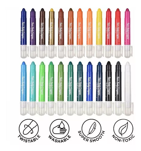 24 Colors Gel Crayons for Toddlers, Shuttle Art Non-Toxic Twistable Crayons  Set for Kids Children Coloring, Crayon-Pastel-Watercolor Effect, Ideal for  Paper 