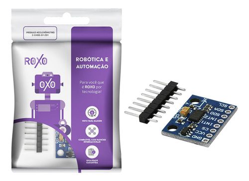 Módulo Acelerômetro 3 Eixos Gy-291 Adxl345 - Roxo