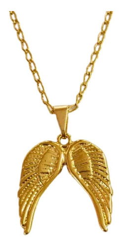 Dije Alas De Lucifer Con Cadena Oro Laminado 22k