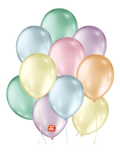 Balões Perolados Tons Pasteis 11 Pol 28cm São Roque 25 Unid