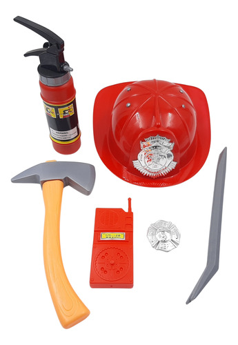 Set Herramientas De Bomberos Casco Para Niños Con Accesorios