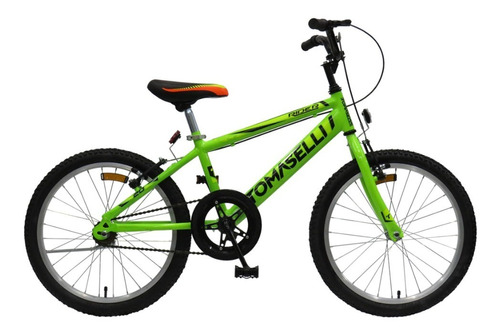 Bicicleta infantil Tomaselli Kids R20 frenos v-brakes color verde con pie de apoyo  