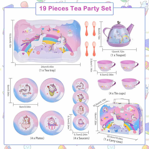 Juego De 19 Piezas De Juguetes De Unicornio Para Niñas.